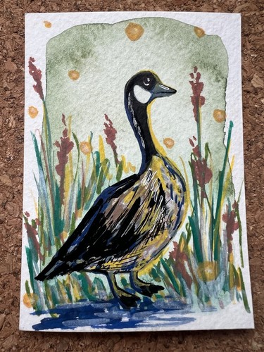 Aceo original canadian goose - aceo,